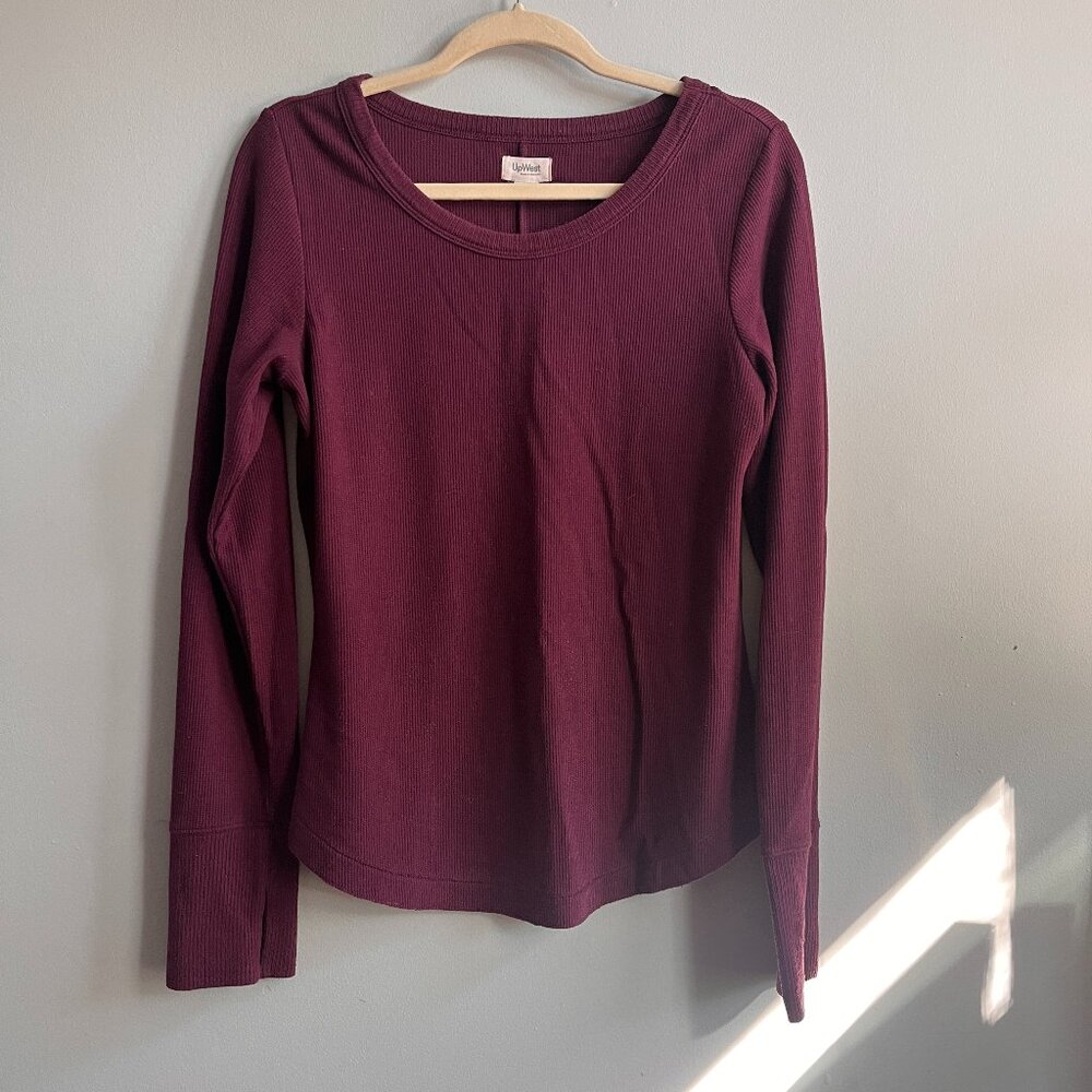 Upwest super soft burgundy waffle shirt size L